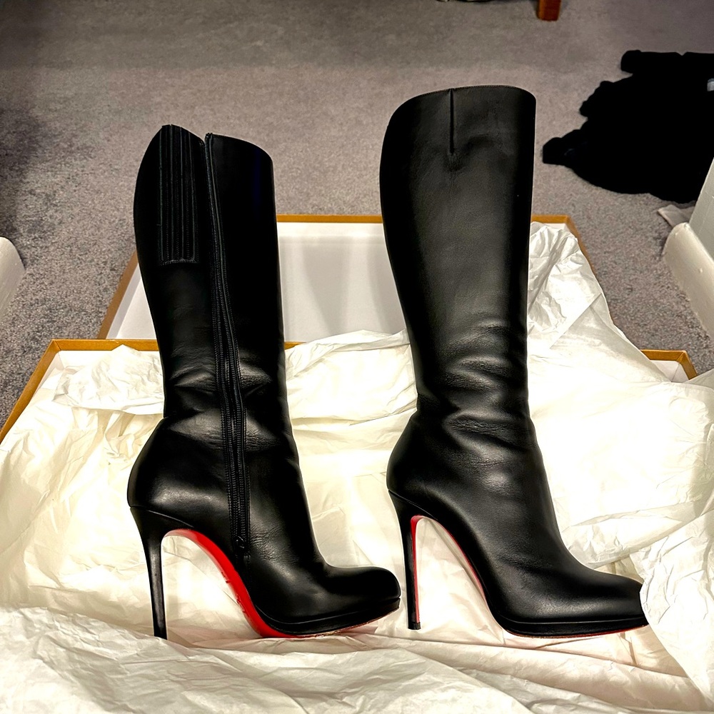 Christian Louboutin Pumppie Botta black leather boots